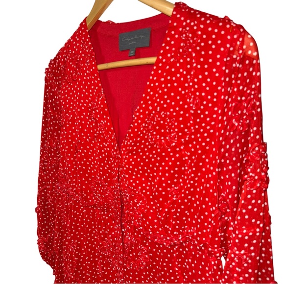 Anthropologie Miranda Maxi Dress Sunday in Brooklyn Polka Dot Textured XXS - Picture 7 of 10